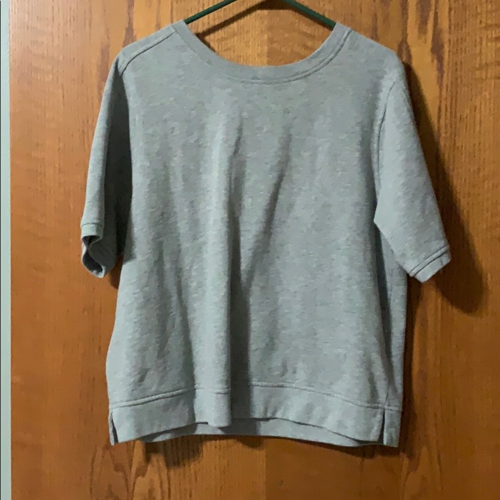 Gray Short Sleeve Sweater